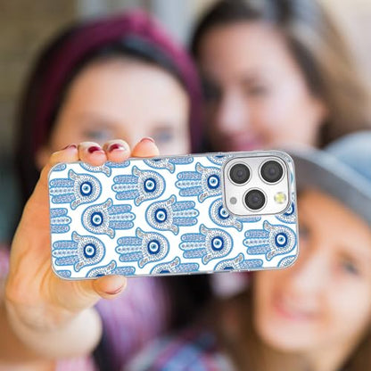 for iPhone 14 Pro Max Case for Women Girl, Full Protective Shockproof Slim Soft TPU Clear Phone Cover Cases Design for iPhone 14 ProMax,Cool Magic Blue Golden White Turkey Evil Eye Hamsa Eye - color: Blue Golden White Evil Eye Hamsa Eye