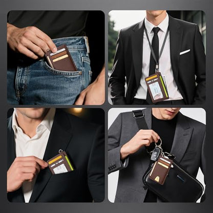 Mayski Slim Wallet, Credit Card Holder for Women, Minimalist Front Pocket RFID Blocking Card Cases, Small Wallet Women Men(Lichee Coffee) - color: Lichee Coffee