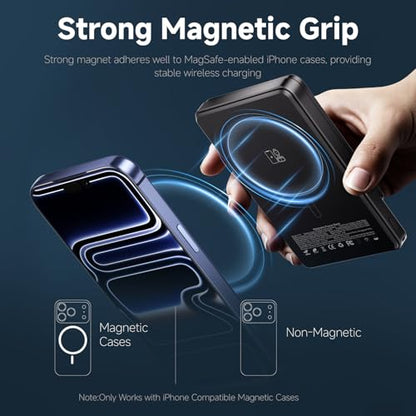 for MagSafe Power Bank 10000mAh, Fast, Magnetic Portable Charger - color: Black