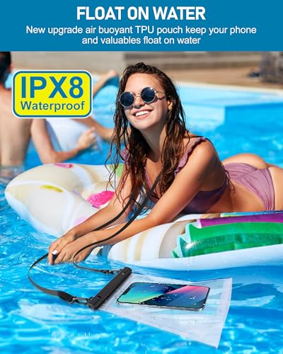 Large Waterproof Phone Pouch, Floating Dry Bag for iPhone 14 13 12 Pro Max Galaxy S22 S21 Large Capacity Waterproof Bag Sunscreen Glasses Storage Universal Dry Pouch for Swimming Rafting Boating - color: White, Extra Large Opening 5.9''