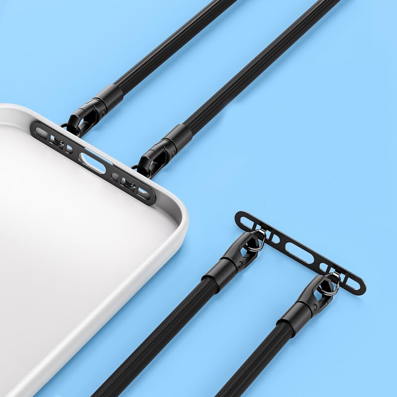 Phone Tether Tab with Two Hook, 0.4mm Ultra-thin Stainless Steel Cellphone Metal Patch,Universal Lanyard Tether Tab for Cell Phone - color: J