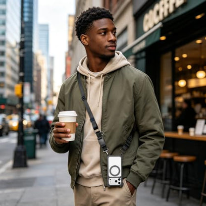 MAGEASY Odyssey Ultra MagSafe 360° Magnetic Stand iPhone 18 Pro & 17 Pro Crossbody Case with Strap for Men, 25ft Shockproof TPU + Aluminum Frame, Interchangeable Lanyard Eyelets (Mist w/Kickstand) - color: Mist w/ Kickstand, size: iPhone 18 Pro