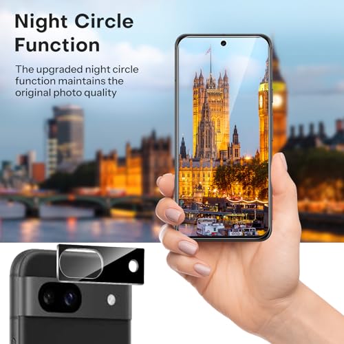 OMOTON 3+2 Pack for Google Pixel 8a Screen Protector 6.1 inch - size: Pixel 8a-6.1 inch