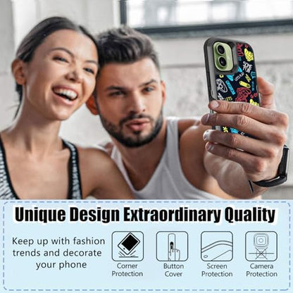 for iPhone 17 Case with Screen Protector Funny Game Men Boys Design, 3-Layer Full Body Rugged Shockproof Heavy Duty Protective Phone Case for iPhone 17, 6.3inch Blue - color: Blue