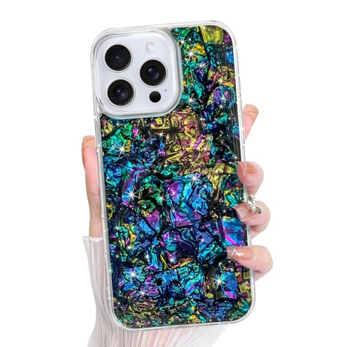 Bonoma for iPhone 15 Pro Max Case Luxury Sparkle Opalescent Pearl -Black | Magnetic Support for MagSafe Slim Shockproof Case, High-Duty Protection with Phone Case for Women Girls - color: Black Marble, size: iPhone 15 Pro Max