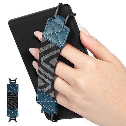 MoKo Security Hand-Strap for 6-8" Kindle eReaders Fire Tablets, Lake Blue - color: 1-e-lake Blue, style: Patterned Strap