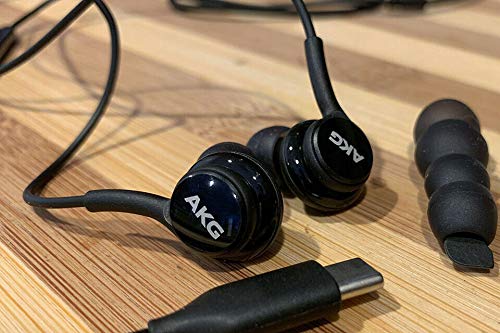 AKG Wired In-Ear Earbuds with Mic USB-C Earbuds with Braided Cable Compatible with Samsung Galaxy S24 Ultra, S24+, S23, S22, S21, S10, S10E & iPhone 15 Series