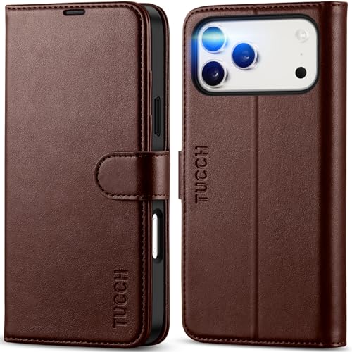 TUCCH Wallet Case for iPhone 17 Pro Max (6.9"), Flip Stand, Chocolate Brown | RFID Blocking, 4 Card Holders, Kickstand, PU Leather, Shockproof TPU Shell, Magnetic Closure, Protective Folio Cover - color: Chocolate Brown