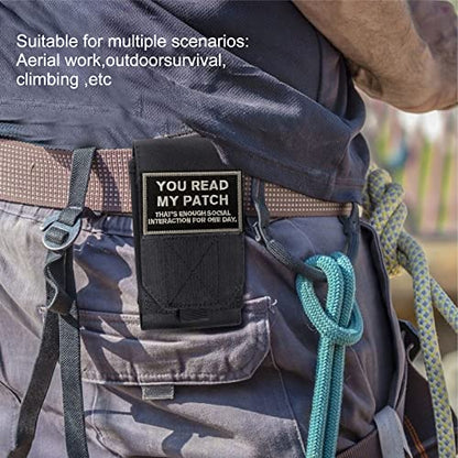Black Tactical Molle Cellphone Pouch Case,Heavy Duty Waterproof Phone Holster Bag for iPhone 11 12 13 Pro Max for Samsung S22 S21 S20 FE Note 20 A13 A12 A02S Less 6.7" Phone with 1 Pack Patch - color: Black & 1 Pack Patch