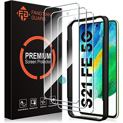 FANGTIAN 3 Pack for Samsung Galaxy S21 FE Screen Protector Glass [6.4"] - size: S21 FE-6.4 Inch