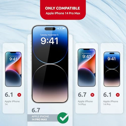 Screen Protector for iPhone 14 Pro Max – Tempered Glass Screen Protector for iPhone 14 Pro Max Kit with Applicator - Full Edge-to-Edge Protection, 9H Hardness, Oleophobic Coating - Black - size: for iPhone 14 Pro Max