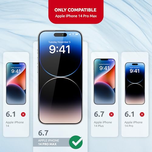 Screen Protector for iPhone 14 Pro Max – Tempered Glass Screen Protector for iPhone 14 Pro Max Kit with Applicator - Full Edge-to-Edge Protection, 9H Hardness, Oleophobic Coating - Black - size: for iPhone 14 Pro Max