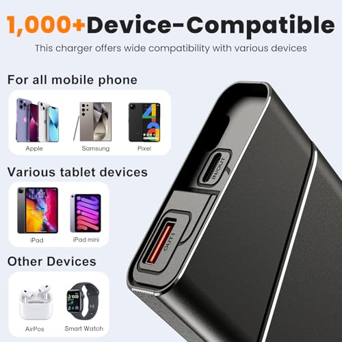 Aaoyun Portable Charger Power Bank, 20000mAh 22.5W PD Super Fast Charging Powerbank with Built-in USB C in&Out Cable, External Phone Battery Pack for iPhone 17/16/15 iPad Samsung S24 Android etc