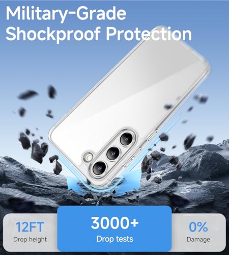 USLAI Case for Samsung Galaxy S23+ Plus 5G, Anti-Yellowing, Crystal Clear Back, Shockproof & Military‑Grade Drop Protection - Transparent - color: Clear, size: Galaxy S23 Plus
