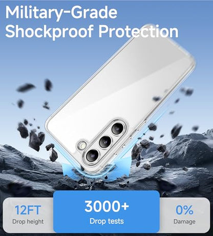USLAI Case for Samsung Galaxy S23+ Plus 5G, Anti-Yellowing, Crystal Clear Back, Shockproof & Military‑Grade Drop Protection - Transparent - color: Clear, size: Galaxy S23 Plus