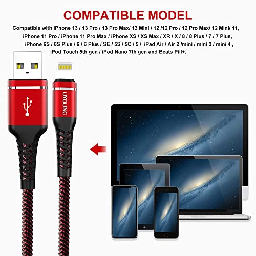 USB to Lightning Cable [Apple MFi Certified] iPhone Charger Cord 10FT 3Pack