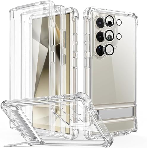 ESR for Samsung Galaxy S24 Ultra Armor Series Case, Full Body Protection Front Cover with Screen Protector and Extra Protective Front Frame, 3 Kickstand Modes, Military-Grade Protection, Clear Grey - color: Armor-Clear Grey