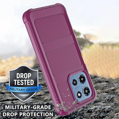 for Motorola Moto G 2026/2025 Case, for Moto G Play 2026 Case with Belt Clip Holster, Heavy Duty 2-Layer Protection, Anti-Drop, Shockproof Phone Cover (Wine Red) - color: Wine Red