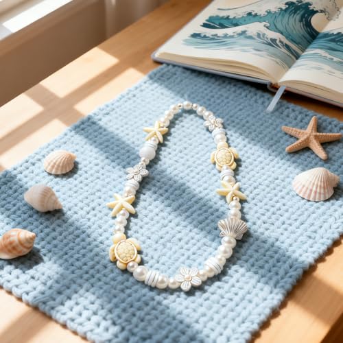 Cute Beaded Camera Wrist Strap for Phone, Digital Camera Charm Lanyard, Pearl Beaded Chain for Bag Keychain Gift - color: White Turtle