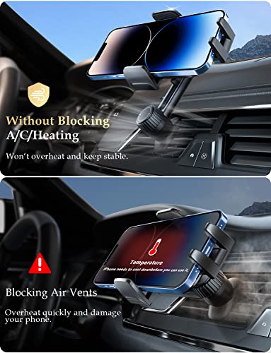 2026 Car Phone Holder [Never Blocking Vent] with Wide Clamp - color: Acrylic