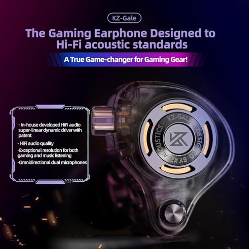 KZ Gale USB C IEM, Wired Type-C Gaming Earbuds with Mic Built-in DSP