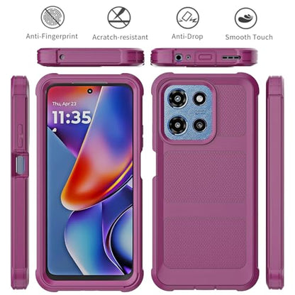 for Motorola Moto G 2026/2025 Case, for Moto G Play 2026 Case with Belt Clip Holster, Heavy Duty 2-Layer Protection, Anti-Drop, Shockproof Phone Cover (Wine Red) - color: Wine Red