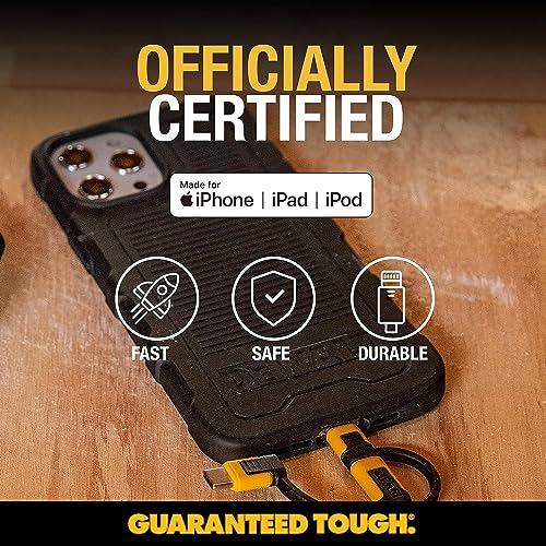 DEWALT Heavy Duty 3 in 1 Retractable Multi Charging Cord, 3ft Fast Charging