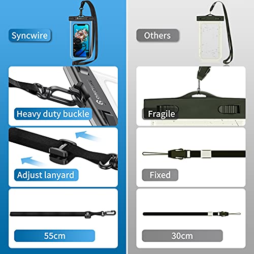 SYNCWIRE Waterproof Smartphone Pouch [Pack of 2], IPX8 Touch Sensitive Waterproof Bag for Phone iPhone 13 Pro Max, 12, 11 Pro, XS Max, XR, XS, X,7 8, Samsung S21/S20/S10, Huawei P30 Pro - 7 Inch - color: Transparent + Black
