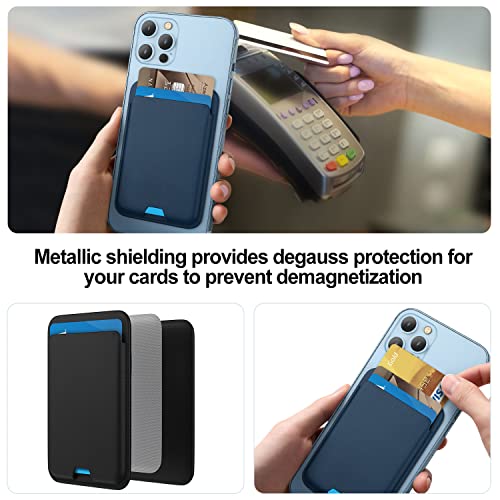 iLodn Magnetic Wallet Compatible with MagSafe for iPhone 17 16 15 14 13 12 Pro Max Air Plus Model, Mag 3 Safe Card Holder Stick on Accessories for Cell Phone & Case, Sparkly Rainbow Purple - color: Rainbow Purple