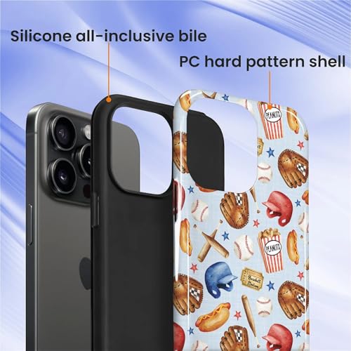Case for iPhone 14 Pro, Shockproof Hybrid Protective Phone Case, Dual-Layer Drop Protection Anti-Scratch, Baseball Fun - color: Baseball Fun, size: iPhone 14 Pro