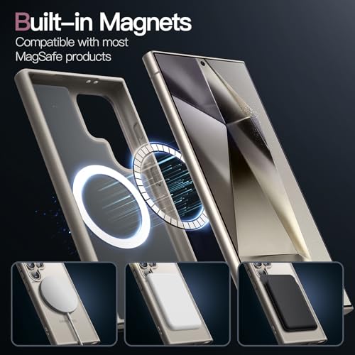 JETech Magnetic Case for Samsung Galaxy S24 Ultra, Titanium Grey - color: Titanium Grey, size: Galaxy S24 Ultra