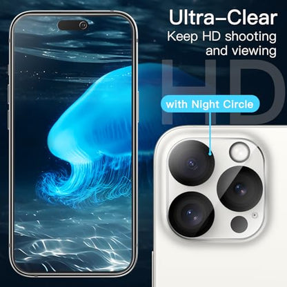 JETech Screen Protector for iPhone 15 Pro, 2+2 Pack - size: iPhone 15 Pro