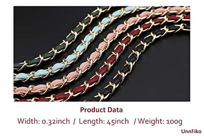 UnnFiko 43" DIY Bag Purse Chain Strap Replacement Crossbody Bag Straps Purse Accessories Straps Handmade Shoulder Bag Charms for Handbag Bags (Black & Gold, Metal Chain) - color: Black & Gold