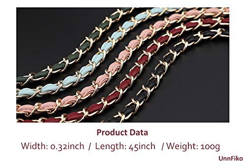 UnnFiko 43" DIY Bag Purse Chain Strap Replacement Crossbody Bag Straps Purse Accessories Straps Handmade Shoulder Bag Charms for Handbag Bags (Red & Gold, Metal Chain) - color: Red & Gold