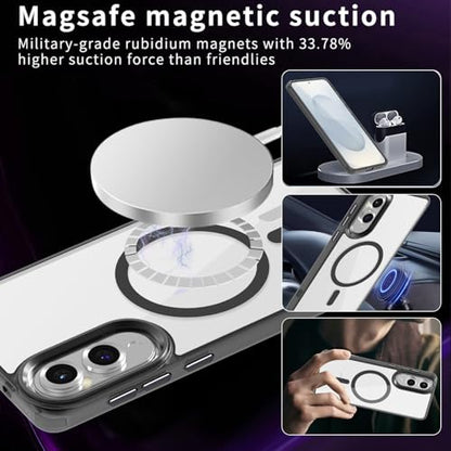 Lunivop for Samsung Galaxy s25 Edge Case Hard [Compatible with Magsafe Wireless Charging] Yellowing Resistant Magnetic Cover Clear para S 25 Edge 6.7 '' 5G 2025 Rugged Best Phone Cases Black - color: Black, size: Compatible with Samsung Galaxy S25 Edge