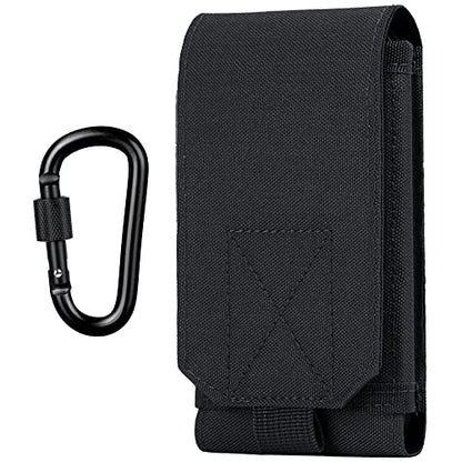 Tactical Molle Phone Cover Case, Heavy Duty Loop Belt Holster Pouch for iPhone 17 Pro Max/16 Pro Max/16 Plus/16 Pro/16/15 Pro Max/14 Pro Max/13 Pro Max, for Galaxy S24 Ultra - color: Black