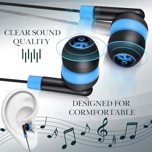 Kanayu 100 Pack Wired Earbuds Bulk for Classroom, No Mic 3.5mm, Multicolor - color: Multicolor