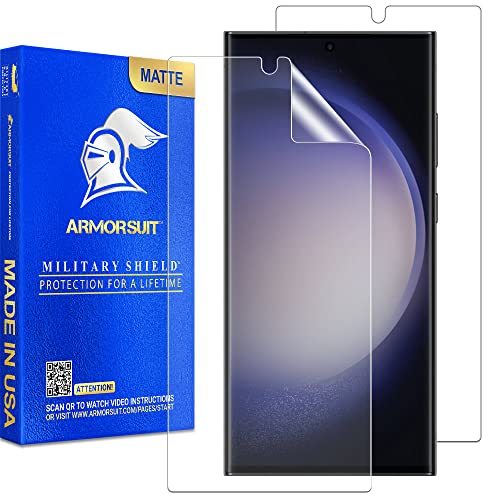 ArmorSuit 2 Pack MilitaryShield Anti-Glare Screen Protector Designed for Samsung Galaxy S23 Ultra 5G (6.8 Inch, 2023 Release) Case Friendly Matte Film - Made in USA - size: S23 Ultra Matte