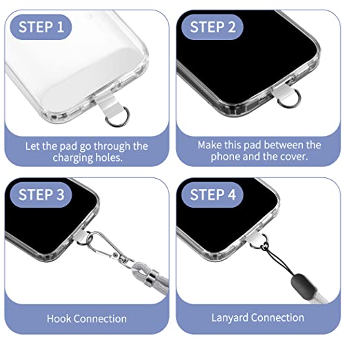 CACOE Phone Lanyard, Gray, 2 Pcs - color: Gray, size: 30"（Neck Strap×1）+8"（Wrist Strap×1）