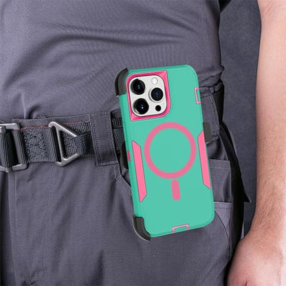 Designed for iPhone 14 Pro Max Case,Green Rose | Compatible with MagSafe,Double protection,Tough Durable,Detachable back clip,Dustproof,No Fading,No Yellowing,Non-Slip - color: Green Rose, size: iPhone 14 Pro Max 6.7”