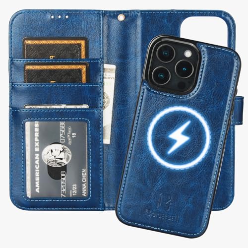Bocasal for MagSafe Wallet Case Card Holder for iPhone 16 Pro Max Blue - color: Blue for MagSafe