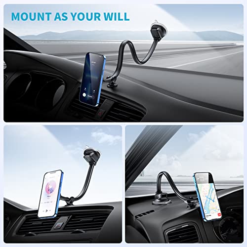 APPS2Car Magnetic Phone Mount for Windshield Dashboard, Suction Car Mount