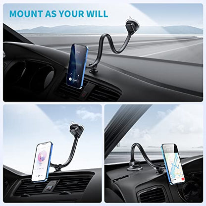 APPS2Car Magnetic Phone Mount for Windshield Dashboard, Suction Car Mount
