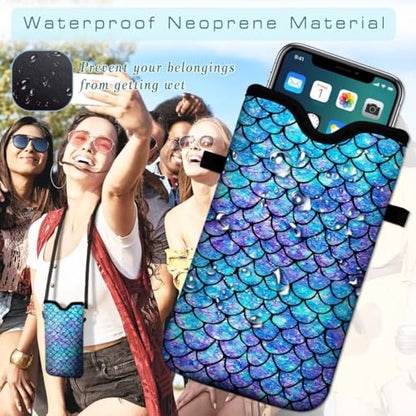 Cell Phone Sleeves Bag Case Crossbody Neoprene Holder Lanyard Phone Pouch for Women Men 7.5 X 4.5 Inches - Scale - color: Scale