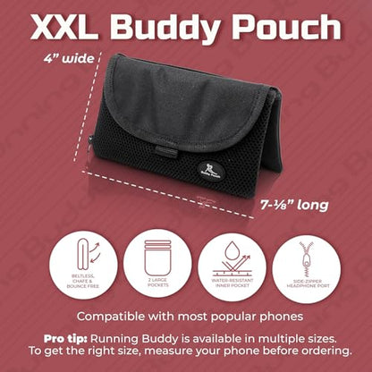 Running Buddy Magnetic Pouch Beltless Running Bag No Bounce - color: Black, size: XXL (7 in x 4 in)