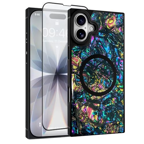 AIGOMARA Magnetic Rectangle for iPhone 17 Case, Abalone Shell - color: Abalone, size: iPhone 17