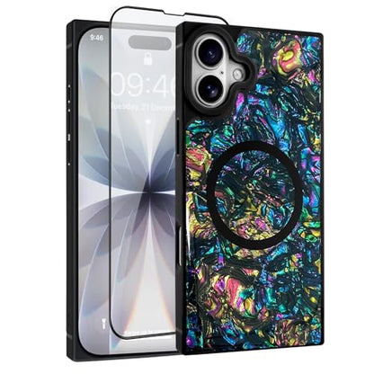 AIGOMARA Magnetic Rectangle for iPhone 17 Case, Abalone Shell - color: Abalone, size: iPhone 17