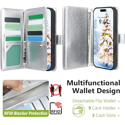 Varikke Wallet Case for iPhone 17 Pro Compatible with Magsafe, Silver - color: (Compatible with MagSafe) Silver, size: iPhone 17 Pro 6.3"