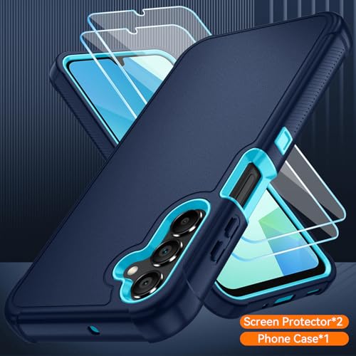 for Samsung Galaxy A16 5G Case : 3-Layer Shockproof Phone Cover with HD Screen Protector,Hybrid Protective Military-Grade Drop Protection for Galaxy A16 5G Phone Case (Navy/Blue) - color: Navy/Blue