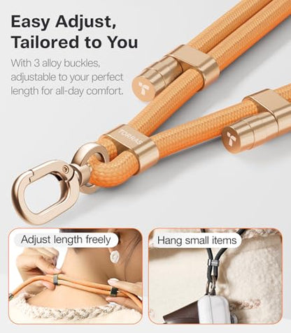 TORRAS Phone Lanyard Crossbody, Adjustable Anti-Theft Neck Strap, Orange - color: 8-orange
